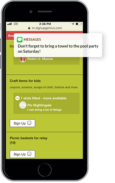 iPhone with message reminder